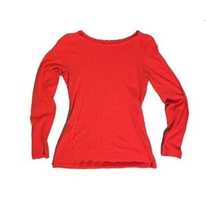 JCrew boatneck Artists long sleeve tee in bright red/coral